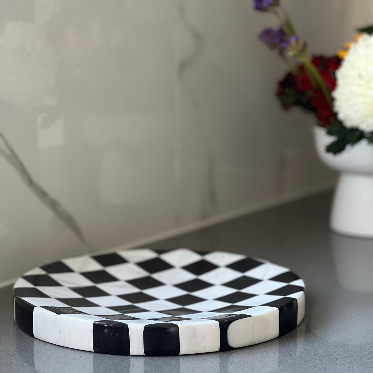 Gatsby Checkered Concave Platter/Tray