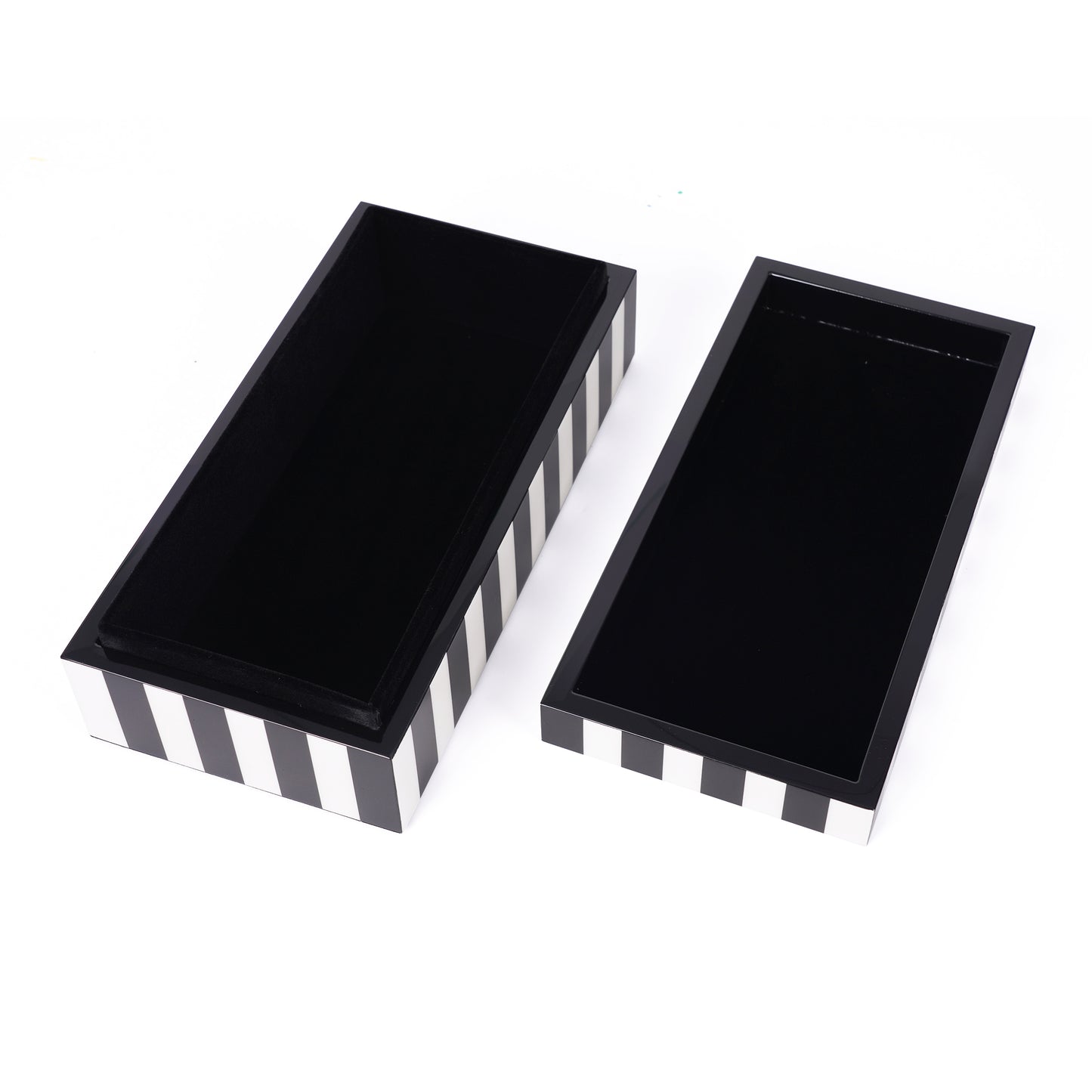 Florence Lacquer Storage Box in Off-white and Black