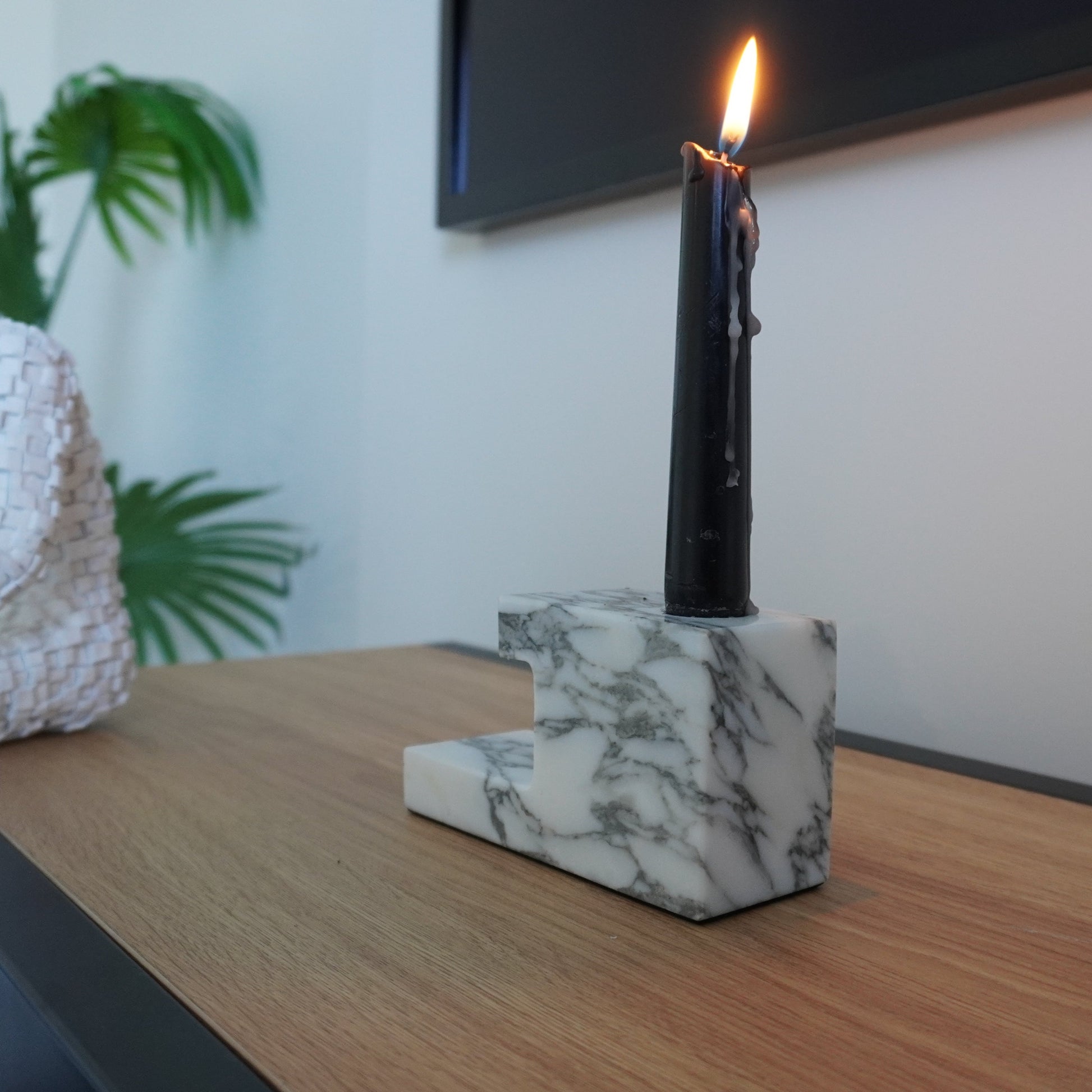 Augustus marble calacatta viola Candlestick stand