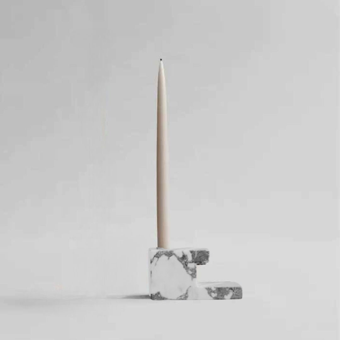 Augustus I marble candlestick holder (calacatta viola)